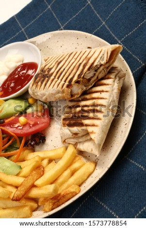 Delicious and grilled wrap sandwich