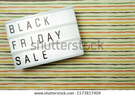 Black Friday Sale Word on Lightbox with space copy background