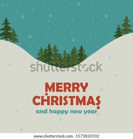 Merry Christmas and New Year on holidays background, snow, banner design, light, stars, xmas card, Vector Illustration.