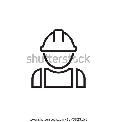 Construction worker icon flat design. Vector illustration. Royalty-Free Stock Photo #1573823158
