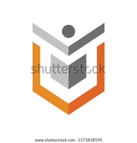 U book graduate vector logo template