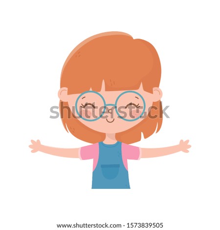 Girl cartoon design, Kid childhood little people lifestyle and person theme Vector illustration