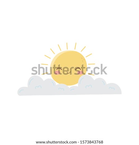 Sun cartoon design, Abstract summer nature tropical season holiday and Sunny theme Vector illustration