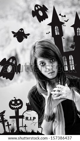 woman with a scary Halloween concept