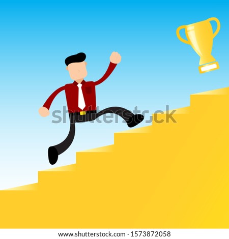 Businessman vector illustration of an entrepreneur with the theme of goal in company