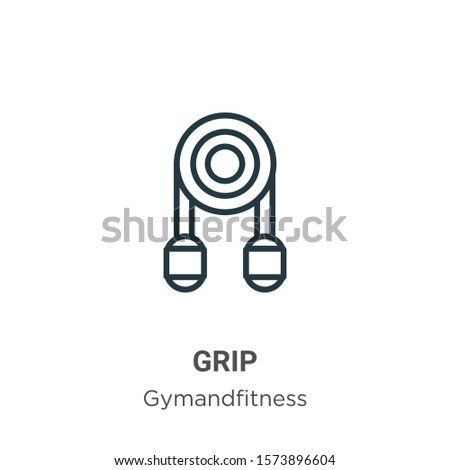 Grip outline vector icon. Thin line black grip icon, flat vector simple element illustration from editable gymandfitness concept isolated on white background