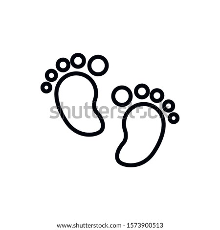 Simple footstep line icon. Stroke pictogram. Vector illustration isolated on a white background. Premium quality symbol. Vector sign for mobile app and web sites.