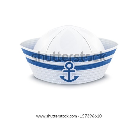 Sailor cap. vector illustration isolated on white background EPS10. Transparent objects and opacity masks used for shadows and lights drawing Royalty-Free Stock Photo #157396610
