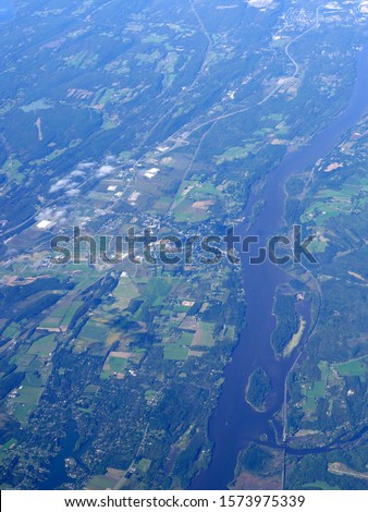 Portrait aerial view of the spread of Maryland, USA.