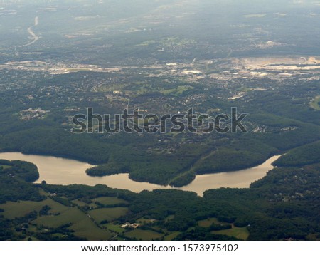 Aerial view of Maryland, seen from an airplane window