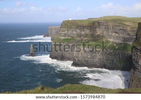 Cliffs of Moher, Ireland - October, 2019: Amazing nature and landscapes in Ireland.