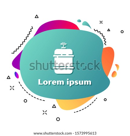 White Propane gas tank icon isolated on white background. Flammable gas tank icon. Abstract banner with liquid shapes. Vector Illustration
