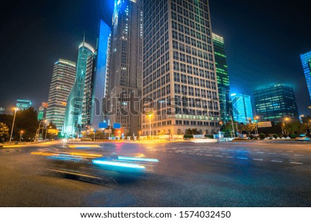 the urban traffic of shanghai at night