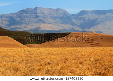 Landscape scenics of  Drakensberg - Dragon mountains, Republic of South Africa