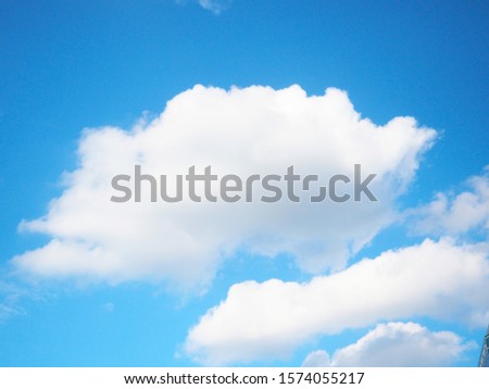 White clounds on bluesky with copy space. Strange white clouds