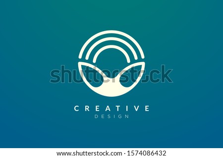 Circular animal ear design. Modern minimalist and elegant vector illustration. Suitable for patterns, labels, brands, icons or logos
