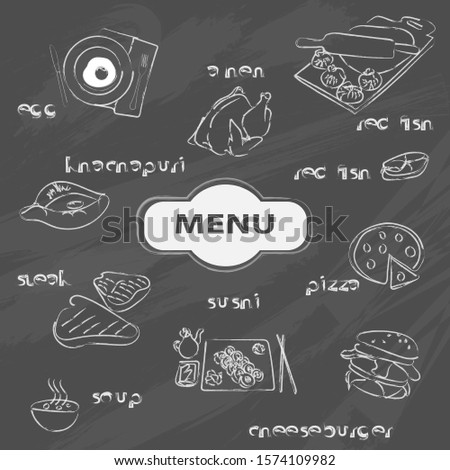 food menu on a dark background