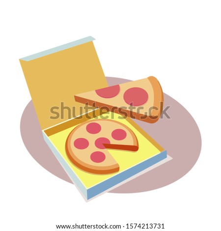 pizza in cover vector isolated design.