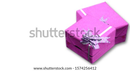 Christmas gift boxes with colorful ribbon on white background. Xmas and New Year greeting card, winter holiday.