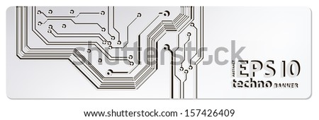 techno circuit web banners. EPS10 vector illustration 