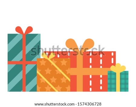 Set of gift boxes. Vector illustration on a white background.
