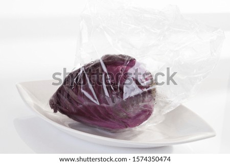 Pointed cabbage packaged for the microwave