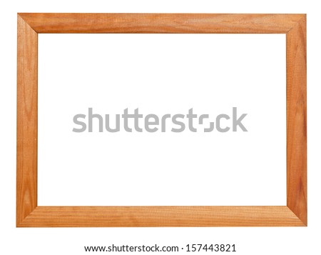 modern wooden picture frame isolated on white background