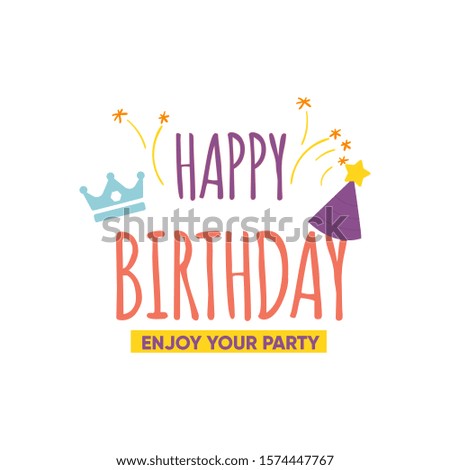 Happy Birthday Calligraphic And Typographic clip art. Can be used for Background and more