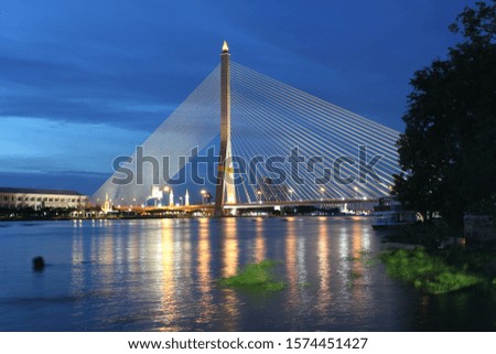 Rama 9 bridge picture taken from a park nearby