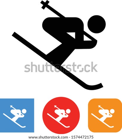 Ski Racer Tuck Position Vector Icon