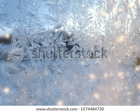 winter christmas background with snowflakes frozen patterns and snow