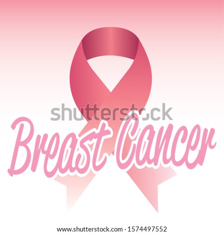 Breast cancer poster with a pink awareness ribbon - Vector