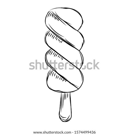 Sketch of a popsicle. Ice cream - Vector illustration design