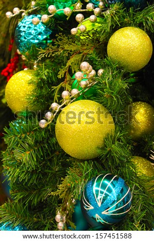 Colorful balls for winter holidays
