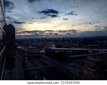 Cityscape of sunrise in Kansas City