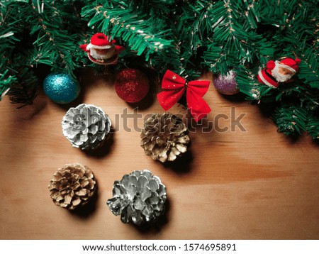 pine cones and balls christmas ornaments