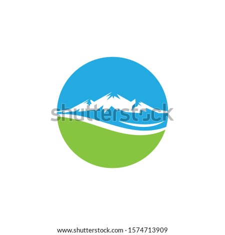 High Mountain icon Logo vector illustration design Template 