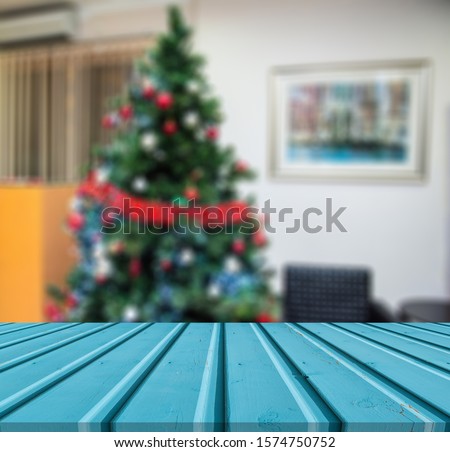 Wooden old boards on the background of the Christmas tree
