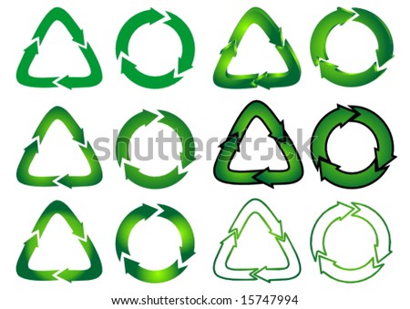 Set of recycling symbols - vector