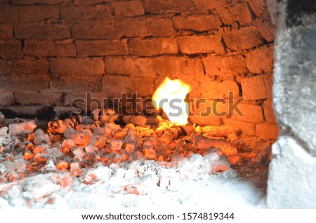 The flames of the burning furnace