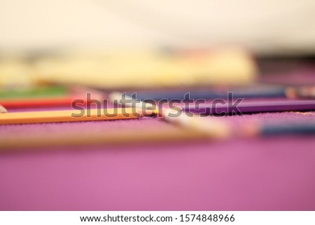 Blurred background pencil color on carpet
