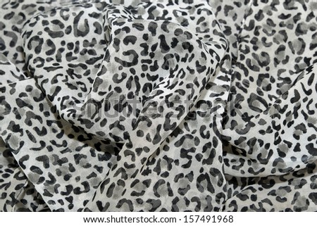 pleated texture leopard scarf 