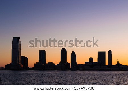 City skyline during a beautiful sunset