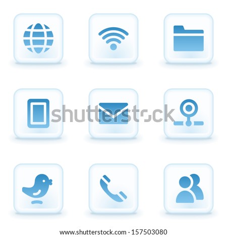 Communication web icons, winter buttons