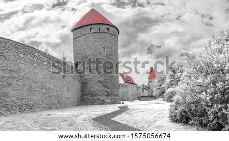 Black and white Tallinn. Infrared photography.