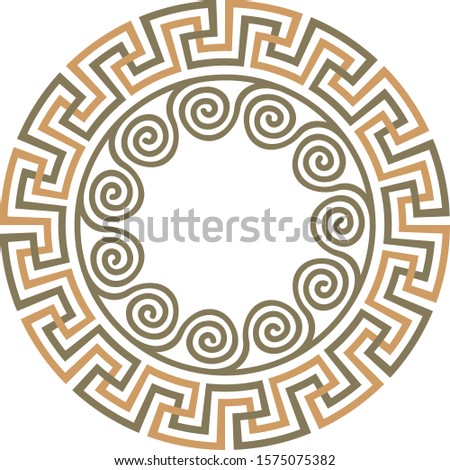 Vector traditional vintage round Greek ornament Meander