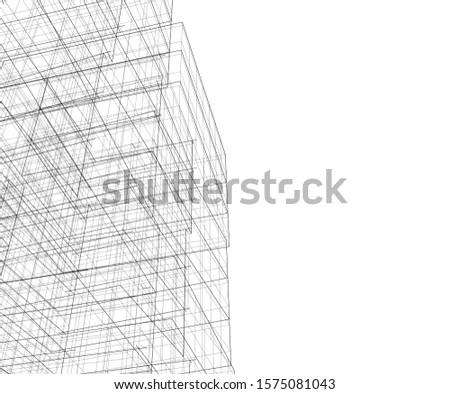 Modern building 3d. Architectural background. 