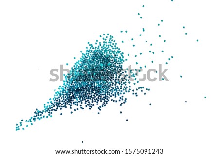 blue glitter powder splash or burst isolated on white background