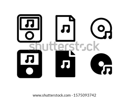 Music Player & Music Files Icon. Arts Icon Set Vector Logo Symbol.
