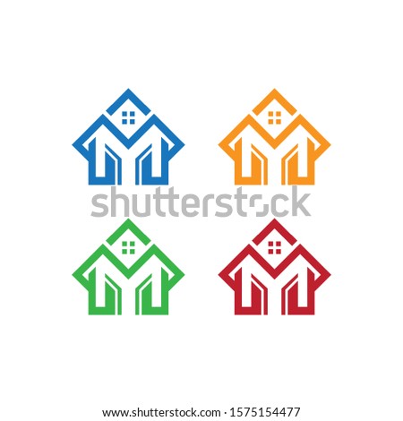 logo real estate letter M vector 
